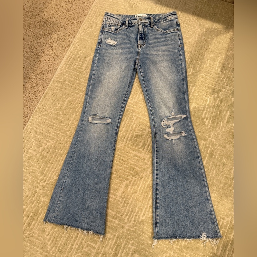 Lovervet by Vervet Distressed Light Blue Flare Jeans - Women size 27